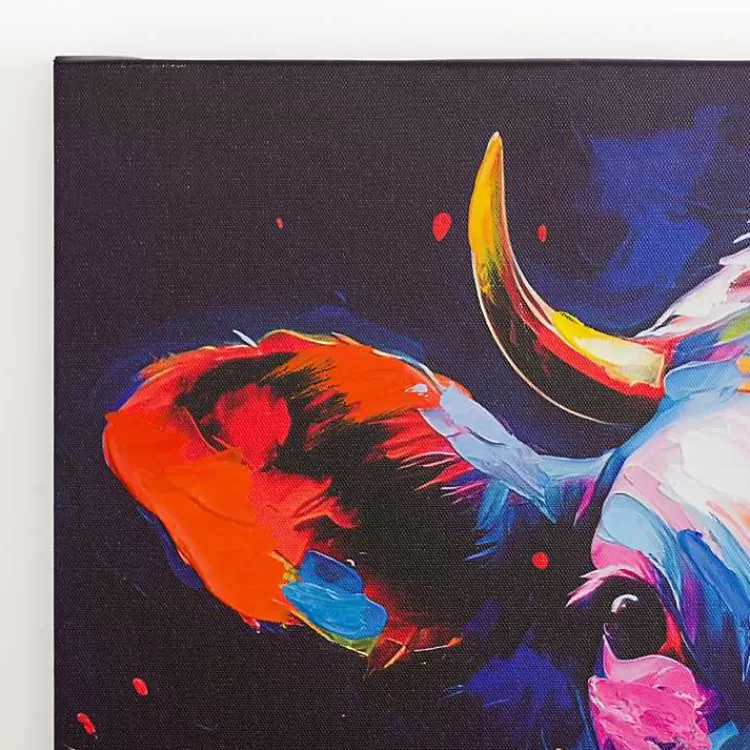 Colorful Moo Canvas Art Print>Kirklands Home Best Sale