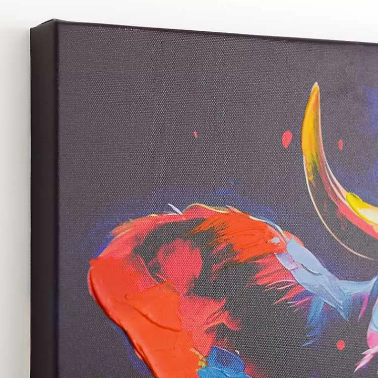 Colorful Moo Canvas Art Print>Kirklands Home Best Sale