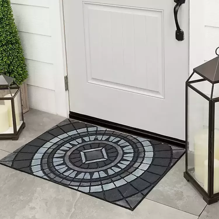 Compass Stone Gray Doormat>Kirklands Home New