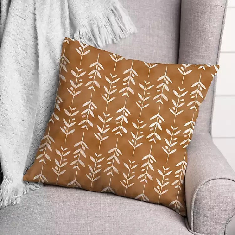 Copper & White Flowers Indoor/Outdoor Pillow>Kirklands Home Cheap