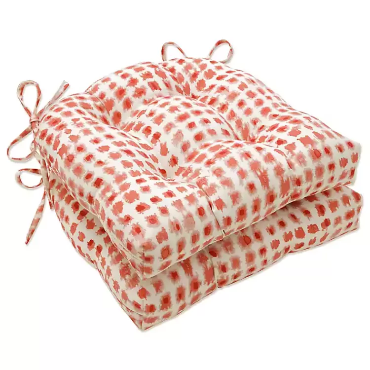 Coral Checkered Wicker Chair Cushions, Set of 2>Kirklands Home Clearance