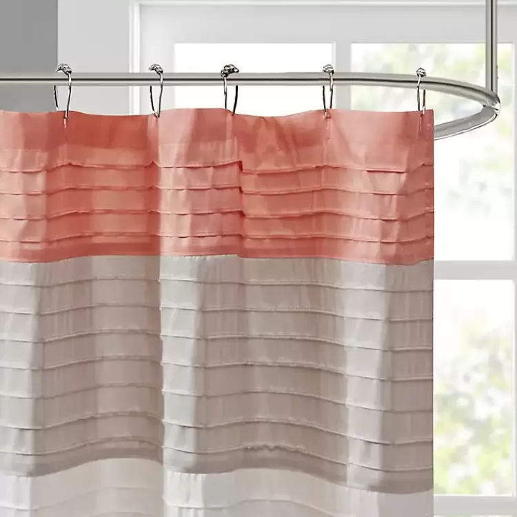coral_colorblock_silky_shower_curtain_2.webp Coral Colorblock Silky Shower Curtain>Kirklands Home Cheap