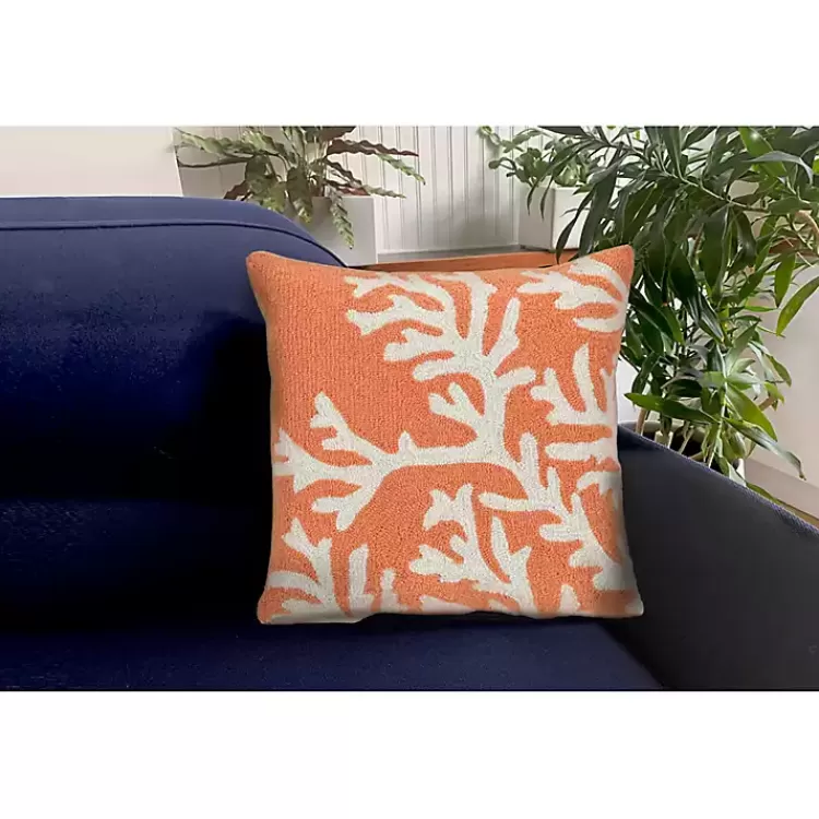 Coral Ocean Flower Outdoor Accent Pillow>Kirklands Home Clearance
