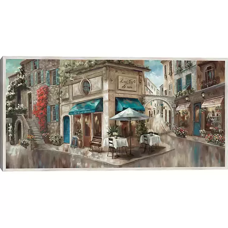 Corner Cafe Framed Canvas Art Print>Kirklands Home Fashion