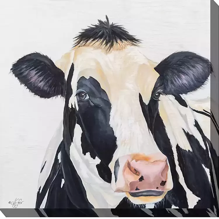 Cow Portrait Outdoor Canvas Art Print>Kirklands Home Cheap