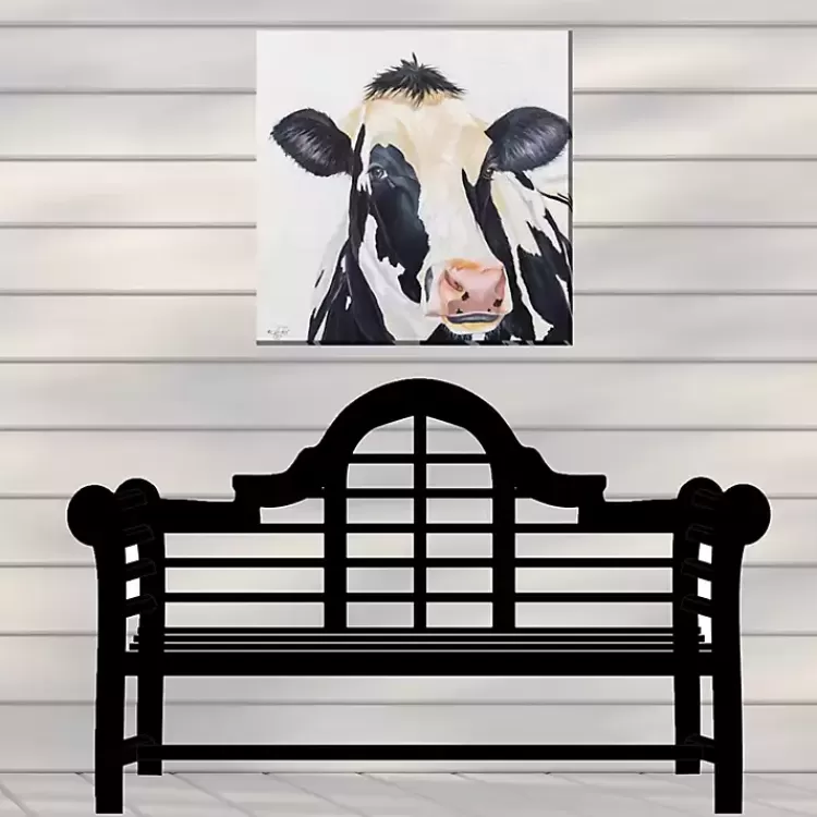 Cow Portrait Outdoor Canvas Art Print>Kirklands Home Cheap