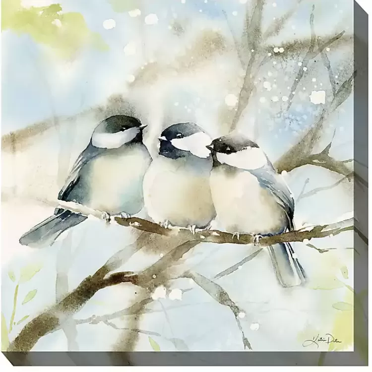 Cozy Chickadees Outdoor Canvas Art Print>Kirklands Home Online