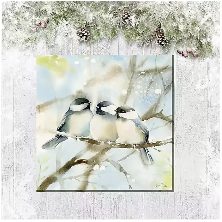 Cozy Chickadees Outdoor Canvas Art Print>Kirklands Home Online