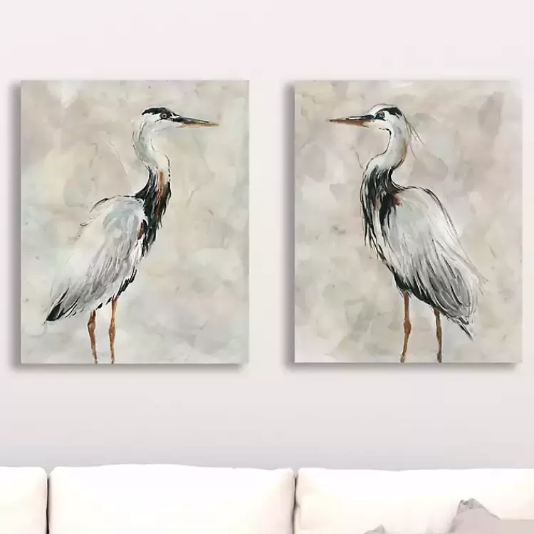 Crane at Dusk Giclee Canvas Art Prints, Set of 2>Kirklands Home Clearance