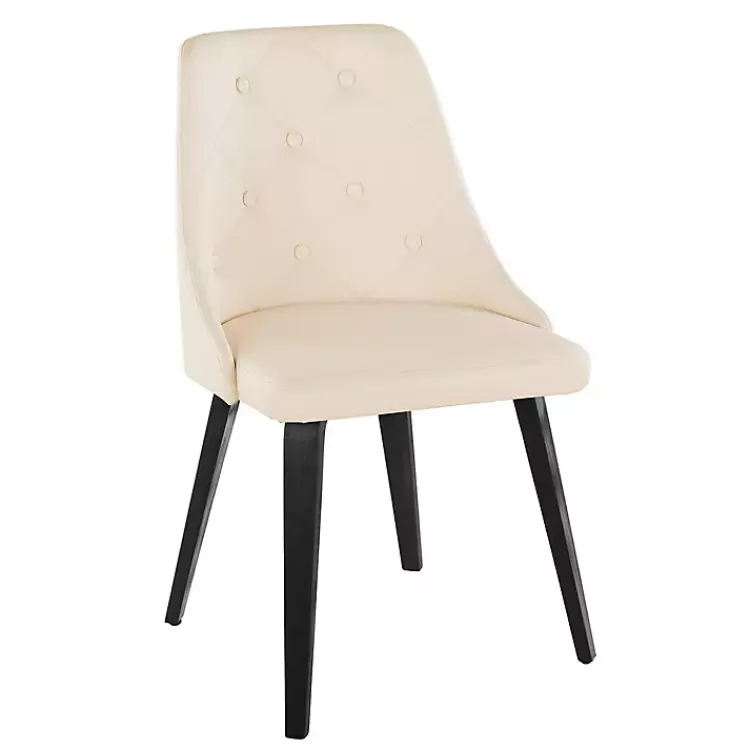 Cream & Black Faux Leather Dining Chairs, Set of 2>Kirklands Home Shop