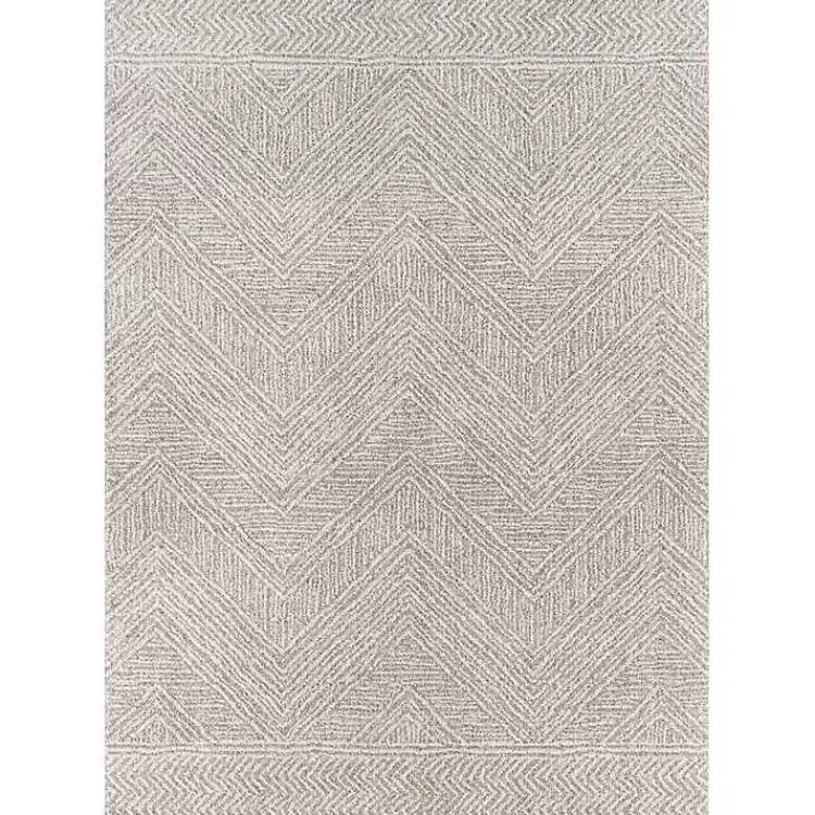 Cream and Gray Zig Zag Area Rug, 5x7>Kirklands Home Hot