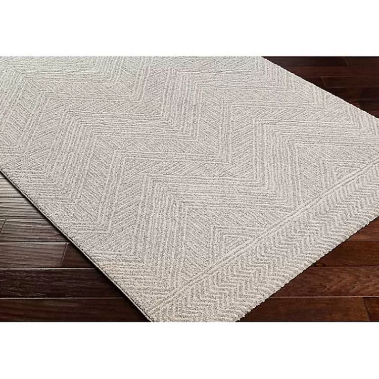 Cream and Gray Zig Zag Area Rug, 5x7>Kirklands Home Hot