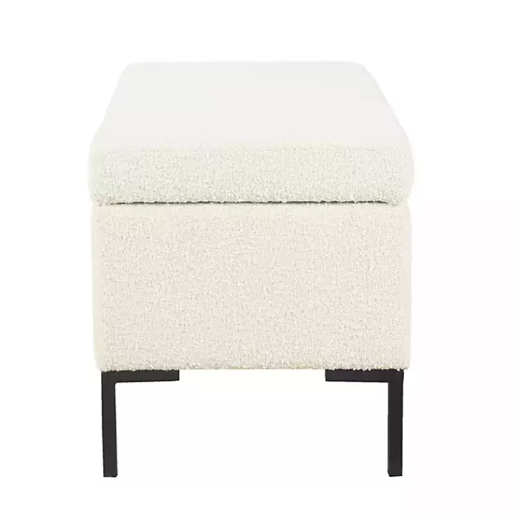 cream_boucle_black_metal_storage_bench_3.webp Cream Boucle Black Metal Storage Bench>Kirklands Home Fashion