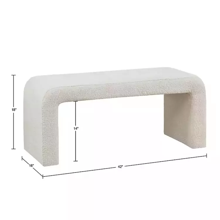 cream_boucle_waterfall_bench_5.webp Cream Boucle Waterfall Bench>Kirklands Home Shop