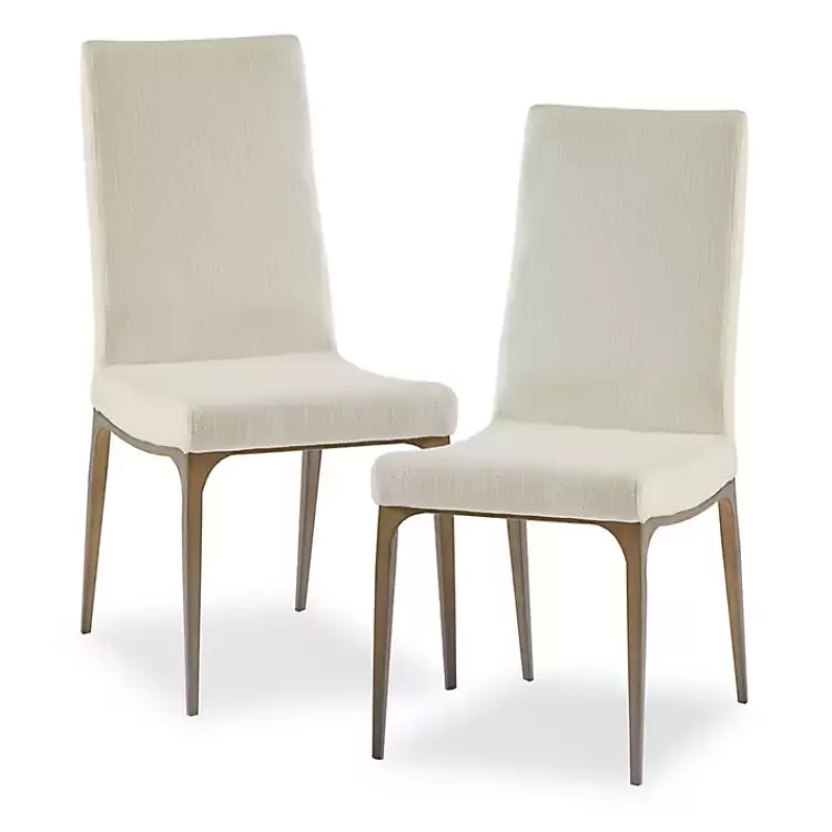 Cream Bronze Metal Base Dining Chairs, Set of 2>Kirklands Home New