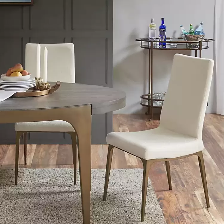 Cream Bronze Metal Base Dining Chairs, Set of 2>Kirklands Home New