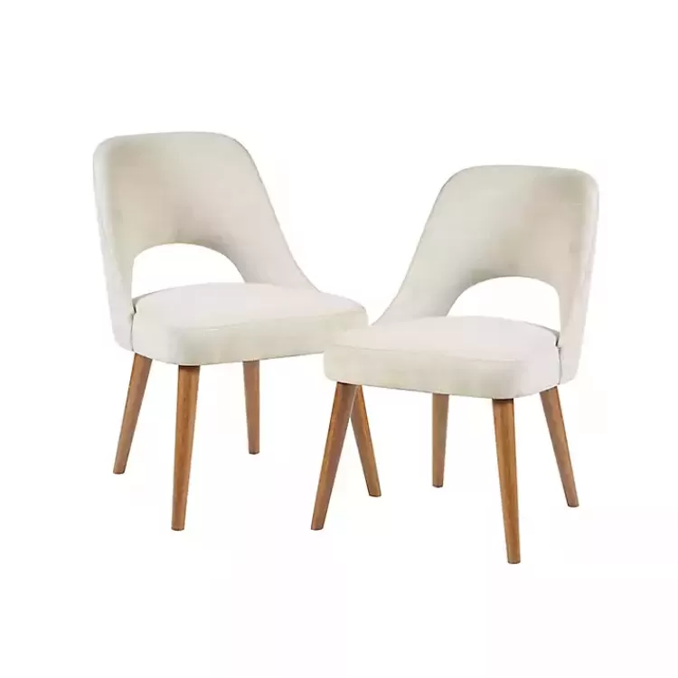 Cream Cut-Out Pecan Wood Dining Chairs, Set of 2>Kirklands Home Fashion