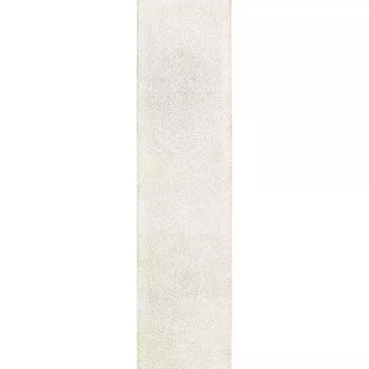Cream Francesca Woven Shag Runner, 3x5>Kirklands Home Discount