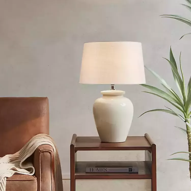 Cream Glazed Ceramic Anzio Table Lamp>Kirklands Home Shop