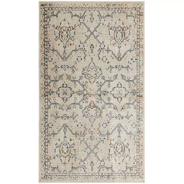 Cream Granary Floral Area Rug, 6x9>Kirklands Home Sale