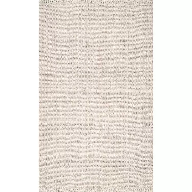 Cream Hand Woven Looped Jute Area Rug, 5x7>Kirklands Home Outlet