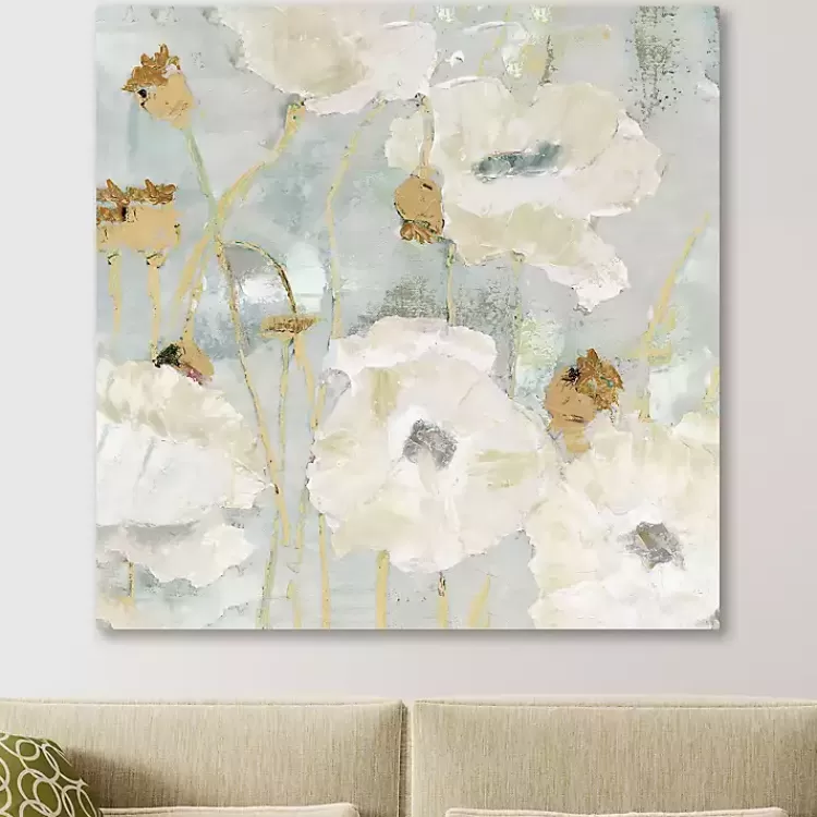 Cream Poppies in the Wind Giclee Canvas Art Print>Kirklands Home Discount