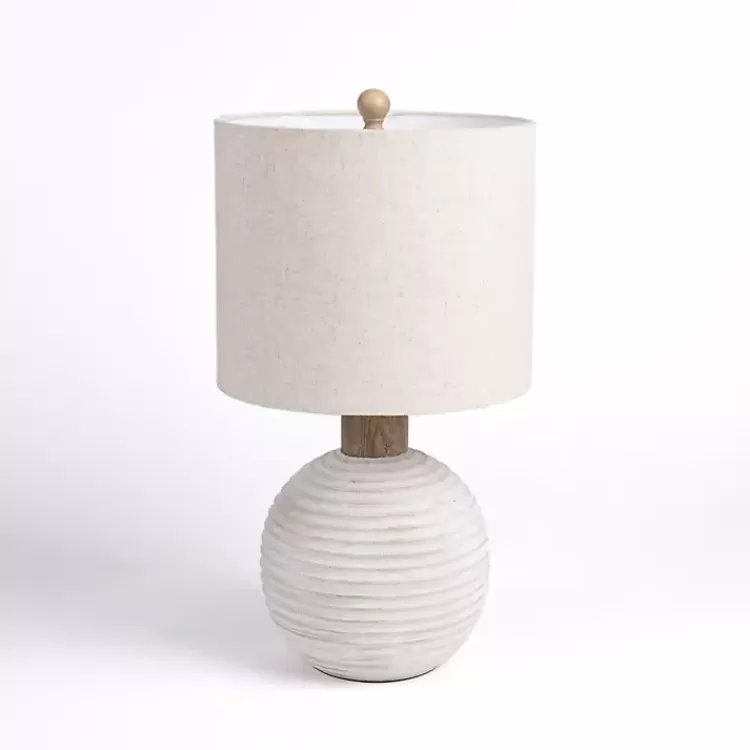 Cream Ridged Round Table Lamp>Kirklands Home New