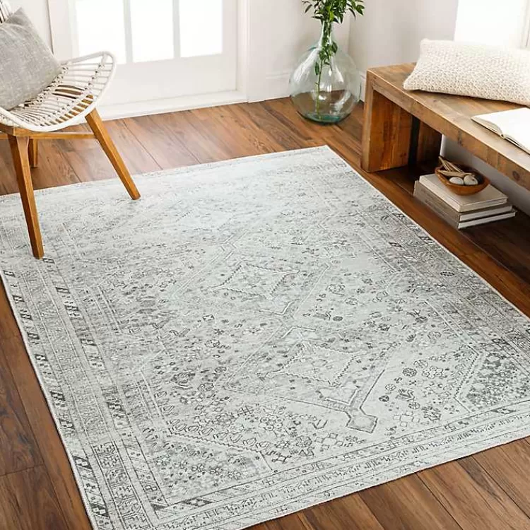 Cream Traditional Washable Area Rug, 5x7>Kirklands Home Fashion