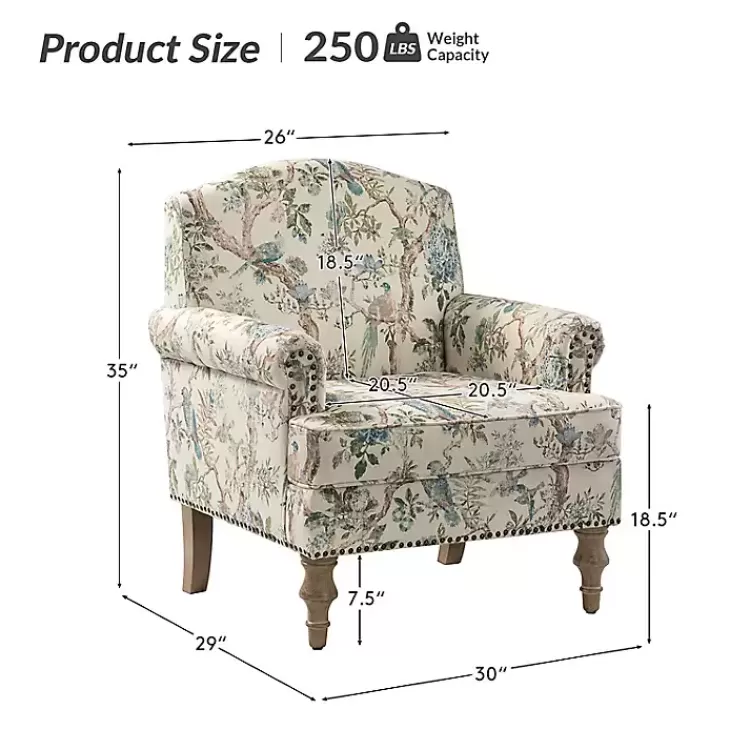 Cream Vintage Birds Traditional Accent Chair>Kirklands Home Online
