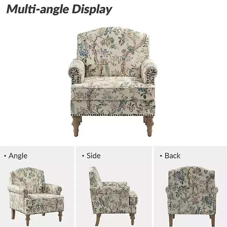 Cream Vintage Birds Traditional Accent Chair>Kirklands Home Online