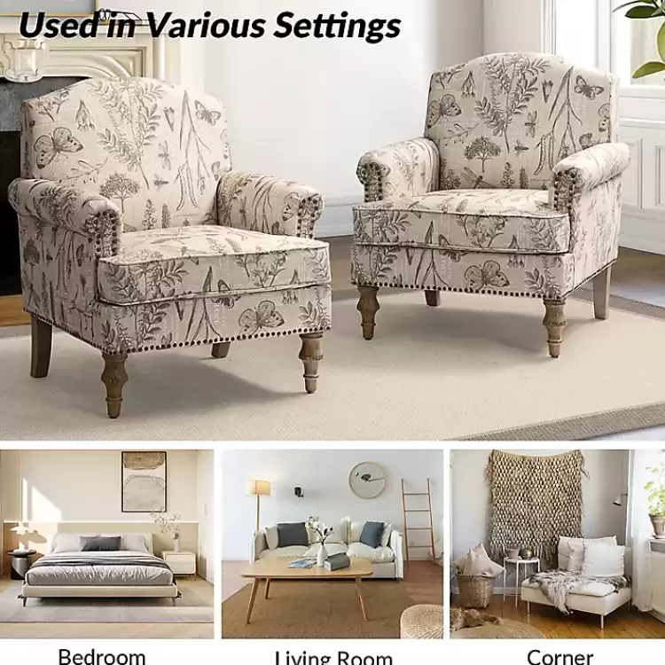 Cream Vintage Birds Traditional Accent Chair>Kirklands Home Online