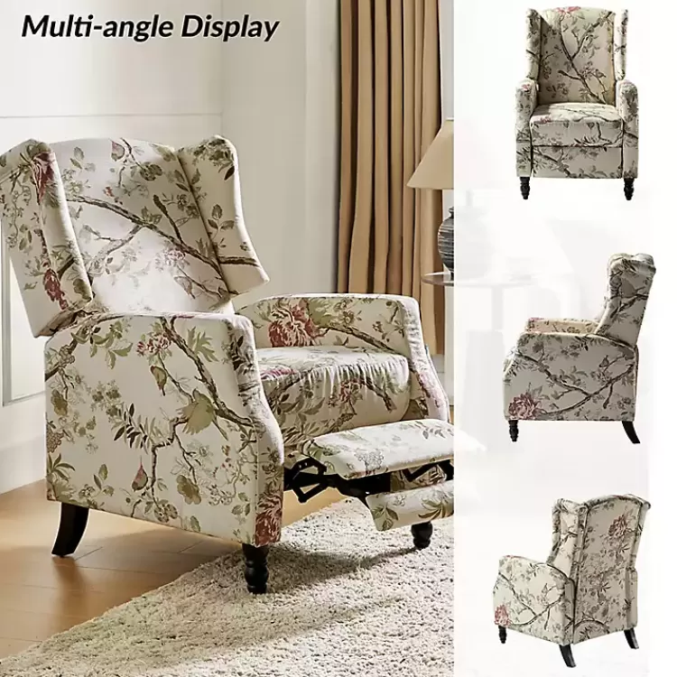 cream_vintage_floral_reclining_armchair_2.webp Cream Vintage Floral Reclining Armchair>Kirklands Home Hot