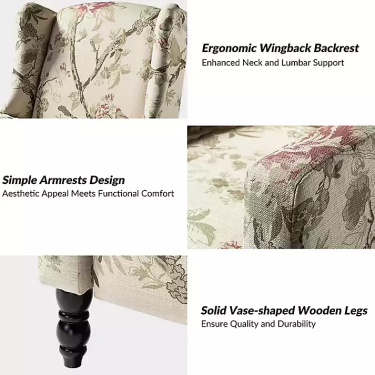cream_vintage_floral_reclining_armchair_4.webp Cream Vintage Floral Reclining Armchair>Kirklands Home Hot