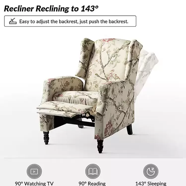 cream_vintage_floral_reclining_armchair_6.webp Cream Vintage Floral Reclining Armchair>Kirklands Home Hot
