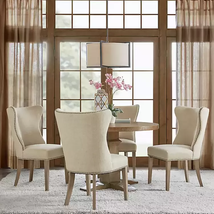 Cream Wing Back Nailhead Dining Chairs, Set of 2>Kirklands Home Sale
