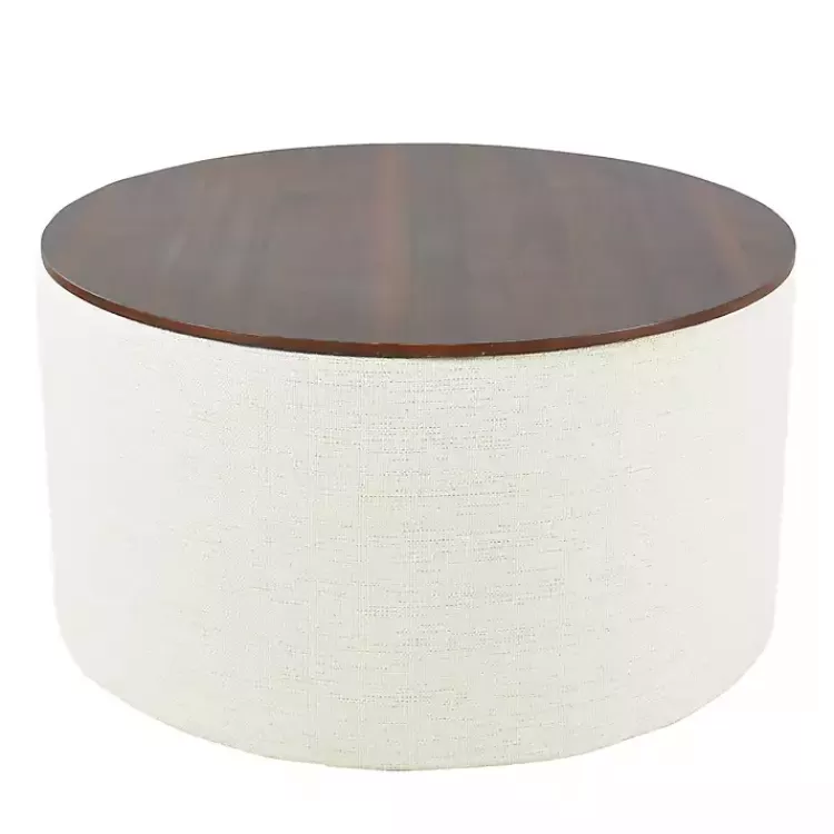 Cream Woven Wood Top Storage Ottoman>Kirklands Home Online