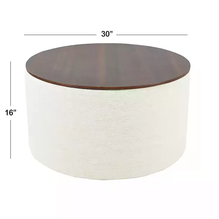 Cream Woven Wood Top Storage Ottoman>Kirklands Home Online