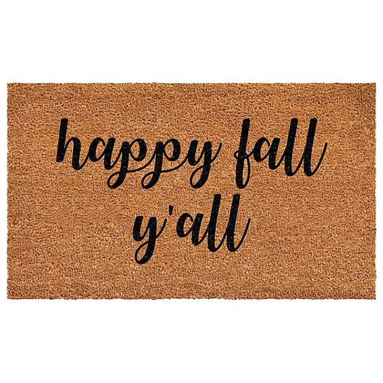 Cursive Happy Fall Y'all Coir Doormat, 24x36>Kirklands Home Flash Sale