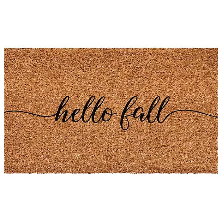 Cursive Hello Fall Coir Doormat, 24x36>Kirklands Home Fashion