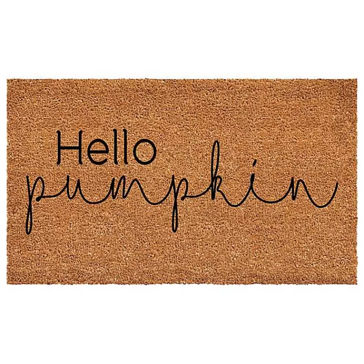 Cursive Hello Pumpkin Fall Coir Doormat>Kirklands Home Best