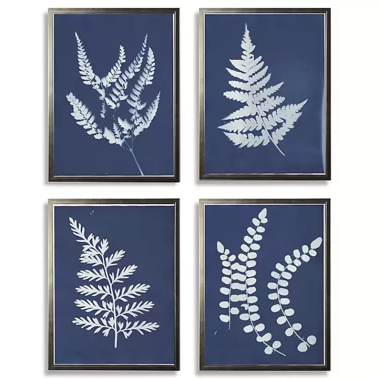 Cyanotype Ferns Framed Art Prints, Set of 4>Kirklands Home Cheap