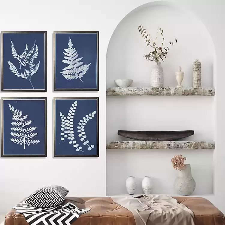 Cyanotype Ferns Framed Art Prints, Set of 4>Kirklands Home Cheap
