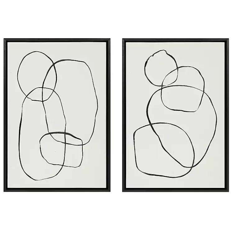 Dancing Circles Framed Canvas Art Prints, Set of 2>Kirklands Home Fashion