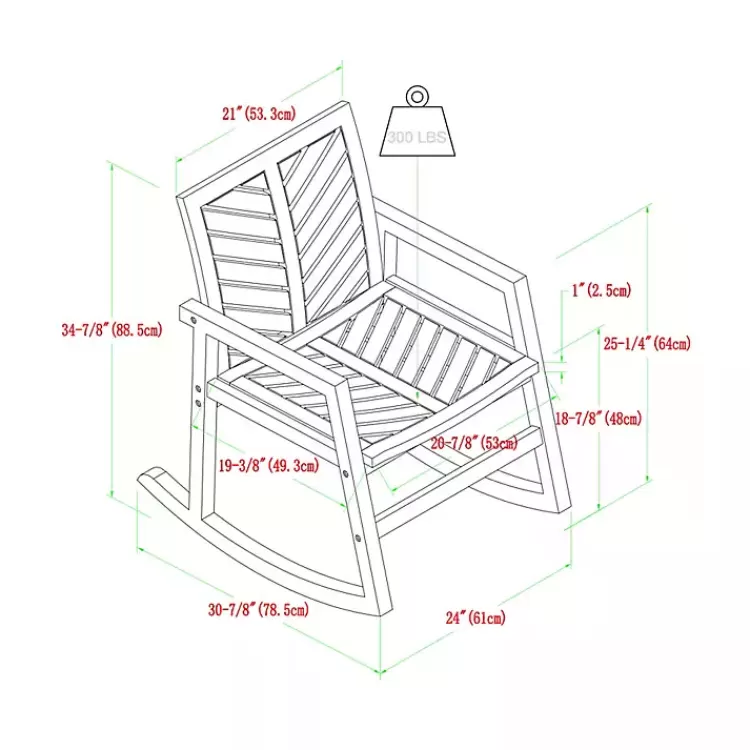 dark_brown_chevron_outdoor_rocking_chair_5.webp Dark Chevron Outdoor Rocking Chair>Kirklands Home Online