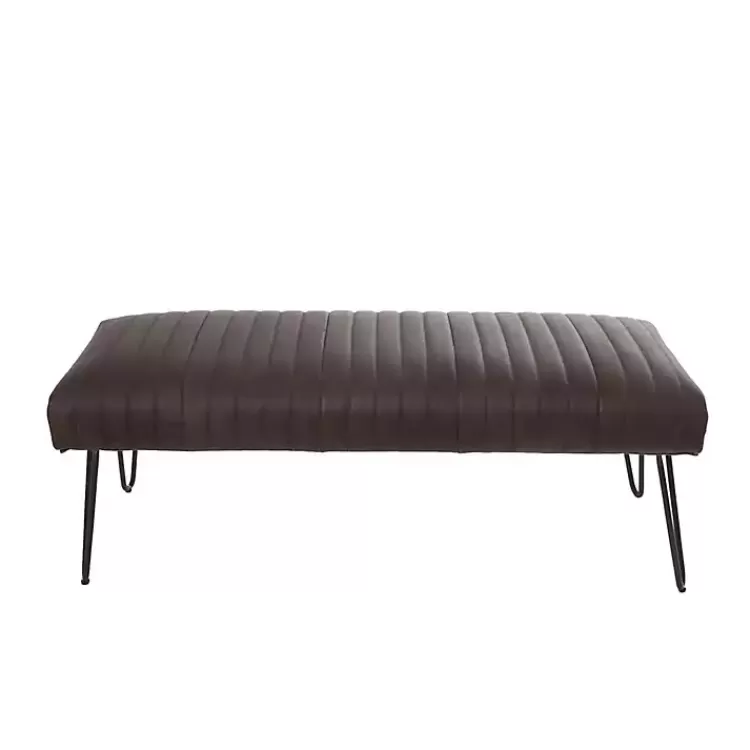 dark_brown_leather_tufted_panel_bench_6.webp Dark Leather Tufted Panel Bench>Kirklands Home Shop