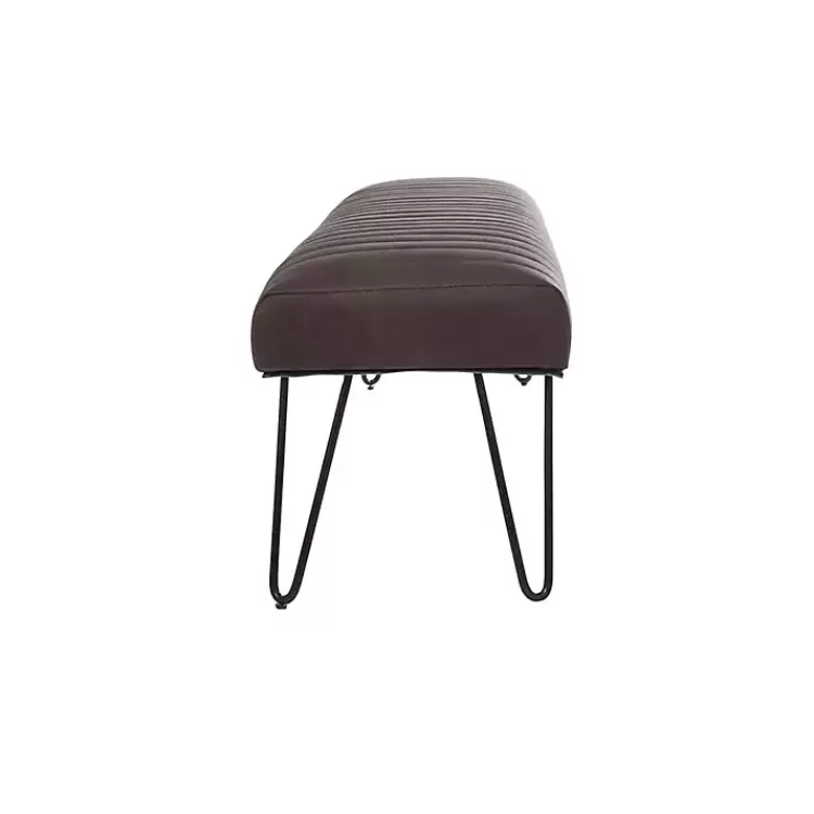 dark_brown_leather_tufted_panel_bench_7.webp Dark Leather Tufted Panel Bench>Kirklands Home Shop