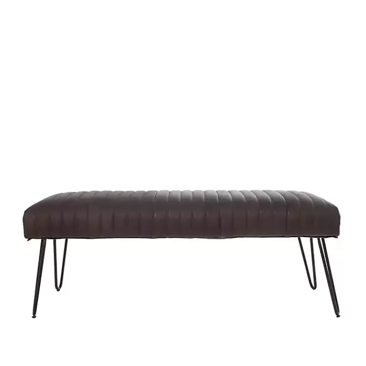 dark_brown_leather_tufted_panel_bench_8.webp Dark Leather Tufted Panel Bench>Kirklands Home Shop