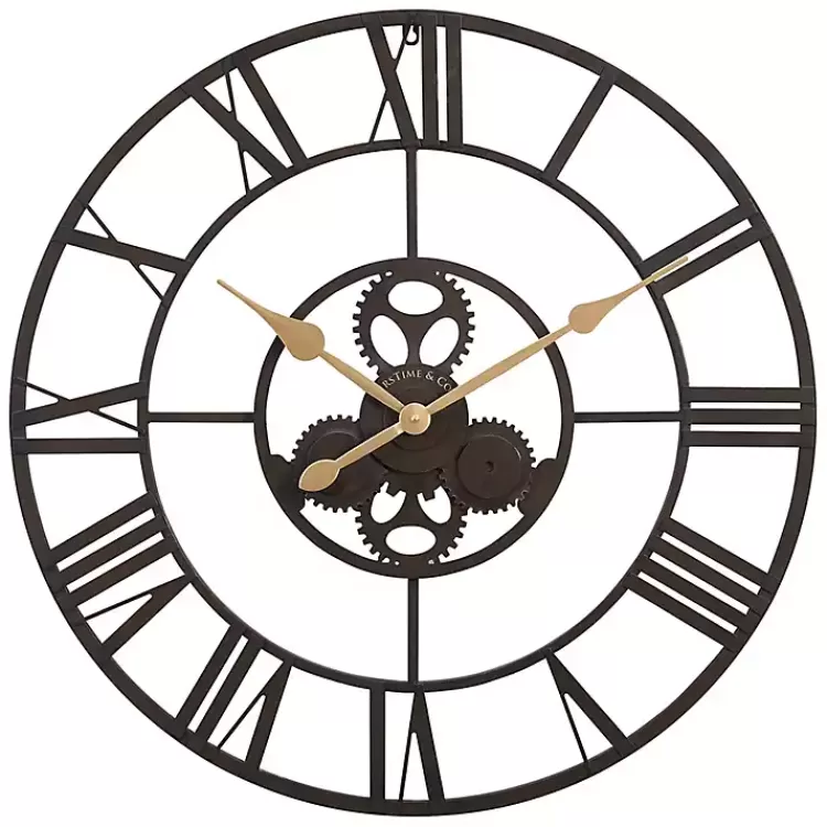 Dark Brown Rutherford Gears Wall Clock>Kirklands Home Flash Sale