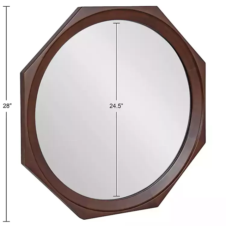 Dark Wood Octagon Cyrus Wall Mirror>Kirklands Home Shop