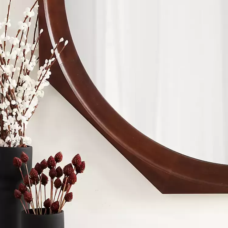 Dark Wood Octagon Cyrus Wall Mirror>Kirklands Home Shop